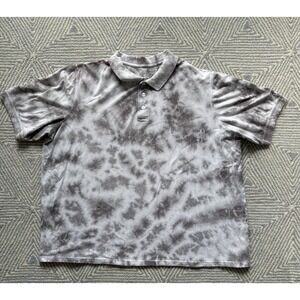 KingSize Tie-Dye Polo Shirt - White/Gray - XXL‎